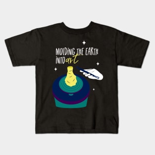 Molding mud into art Kids T-Shirt